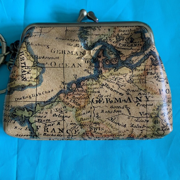 Patricia Nash Brinlee Saddle European  Map Crossbody Bag+ MATCHING COIN PURSE - Picture 7 of 14